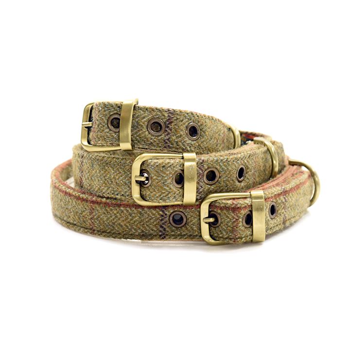 Halsbånd til hund grønt tweeduld  str. S - M - L <!--@Ecom:Product.DefaultVariantComboName-->